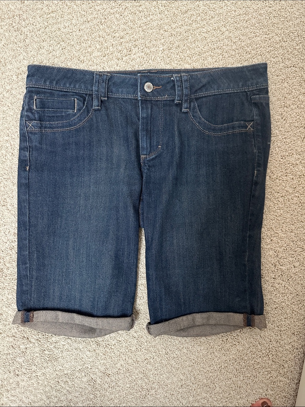 ELLE Navy Denim Jeans with Red Embroidered Logo